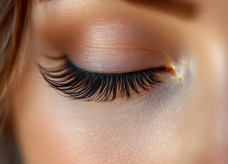 Classic eyelash extensions close-up - lash extension course results