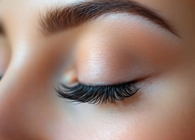 Lash lift results - beautifully curled natural eyelashes from training